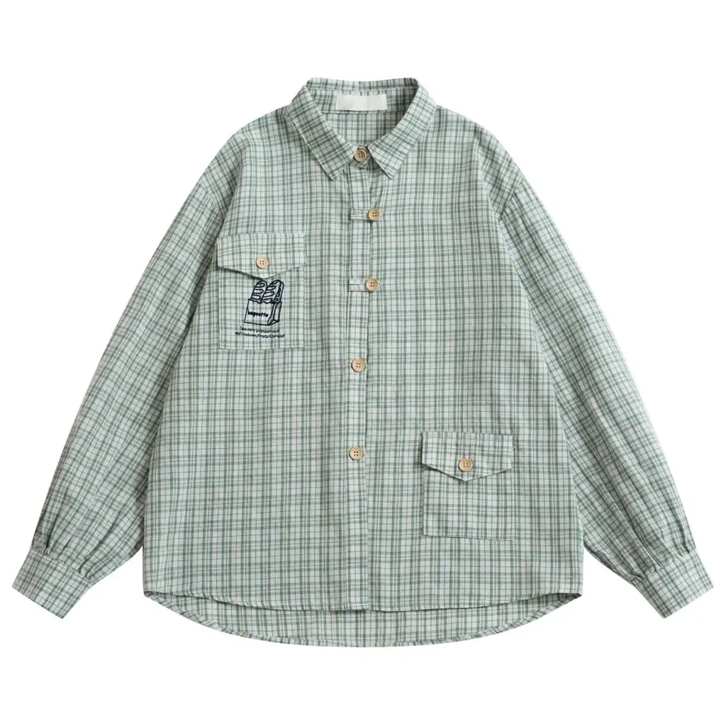 Bebobsons Autumn Preppy Style Women Plaid Blouse Long Sleeve Cartoon Embroidery Ladies Cotton Shirt Top 2019 New Design
Bebobsons Autumn Preppy Style Women Plaid Blouse Long Sleeve Cartoon Embroidery Ladies Cotton Shirt Top 2019 New Design