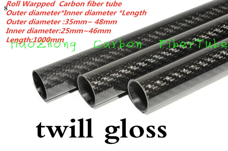 1000mm 3k Carbon Fiber Tube 35mm 36mm 38mm 40mm 42mm 45mm (Roll Wrapped) Light Weight, High Strength,High Corrosion Resistance
1000mm 3k Carbon Fiber Tube 35mm 36mm 38mm 40mm 42mm 45mm (Roll Wrapped) Light Weight, High Strength,High Corrosion Resistance