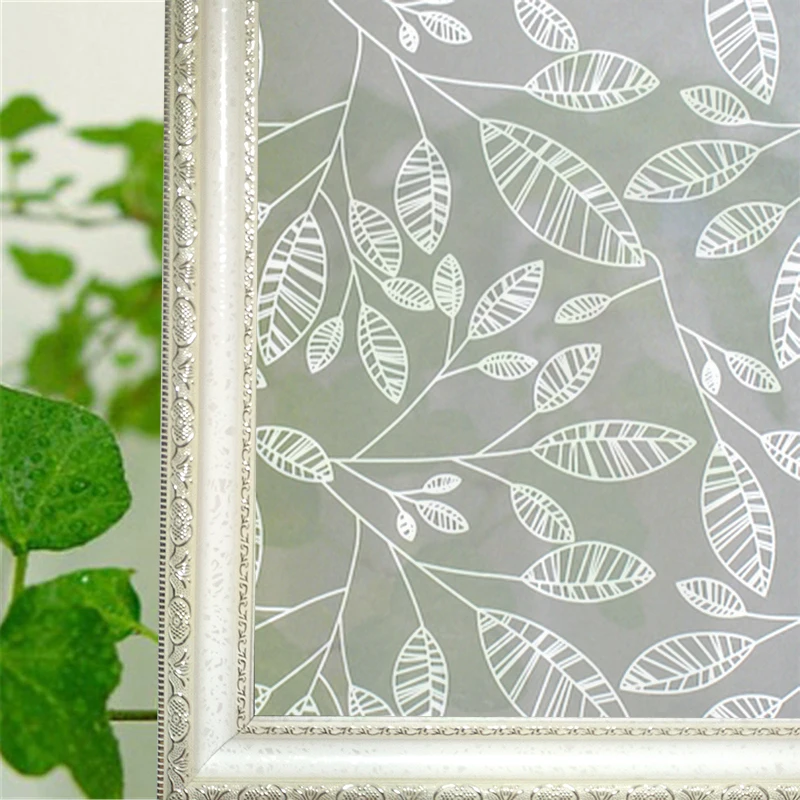 17.7 x 78.8 inch white leaves pattern privacy window film, PVC self-adhesive decorative glass film, opaque frosted stickers
17.7 x 78.8 inch white leaves pattern privacy window film, PVC self-adhesive decorative glass film, opaque frosted stickers