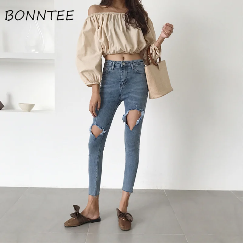 Jeans High Waist Skinny Pencil Pants Hole Womens Fashion Slim Korean Style Zipper Fly Pockets Ripped Denim Trousers for Women
Jeans High Waist Skinny Pencil Pants Hole Womens Fashion Slim Korean Style Zipper Fly Pockets Ripped Denim Trousers for Women