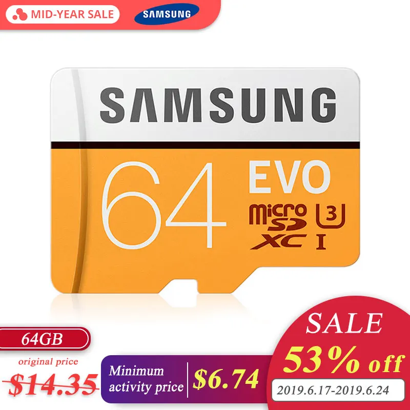 Samsung Evo + Plus 64GB SDHC GPS Card Carte Memoire C10 64GB SDXC U3 Cartao SD Smartphone Memory Flash Card Discount
Samsung Evo + Plus 64GB SDHC GPS Card Carte Memoire C10 64GB SDXC U3 Cartao SD Smartphone Memory Flash Card Discount