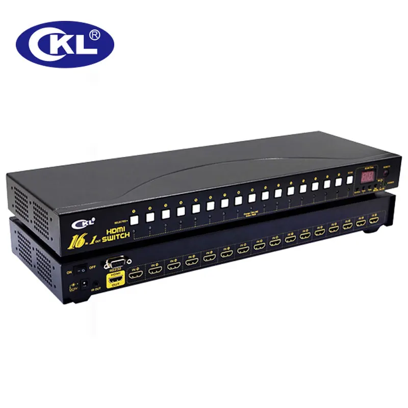 CKL 16 Port Auto HDMI Switch Selector with IR Remote RS232 Control Support 3D 1080P EDID Auto Detection Rackmount CKL-161H
CKL 16 Port Auto HDMI Switch Selector with IR Remote RS232 Control Support 3D 1080P EDID Auto Detection Rackmount CKL-161H