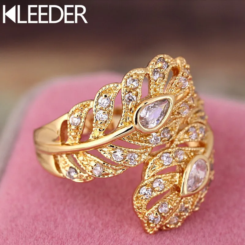 KLEEDER Retro Exaggerated Luxury Exquisite Zircon Crystal Leaf Ring Fashion Jewelry Party Engagement Weeding Rings for Women
KLEEDER Retro Exaggerated Luxury Exquisite Zircon Crystal Leaf Ring Fashion Jewelry Party Engagement Weeding Rings for Women