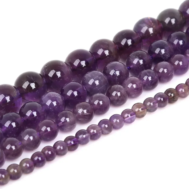 Wholesale 4/6/8/10mm 15''/strand Purple Round Natural Stone Spacer Beads for Bracelet Necklace Fit DIY Jewelry Craft Making
Wholesale 4/6/8/10mm 15''/strand Purple Round Natural Stone Spacer Beads for Bracelet Necklace Fit DIY Jewelry Craft Making