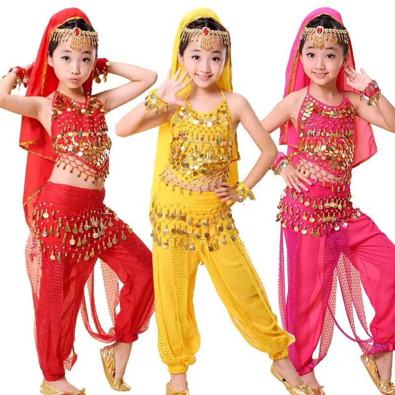 (10 set)Children's India dance costumes exhibition suits Girl India dance wear Belly Dance Costume with veil Bracelet Chain
(10 set)Children's India dance costumes exhibition suits Girl India dance wear Belly Dance Costume with veil Bracelet Chain