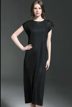 Spring and summer new Korean short-sleeved solid color long temperament fashion Slim pleated dress female
Spring and summer new Korean short-sleeved solid color long temperament fashion Slim pleated dress female