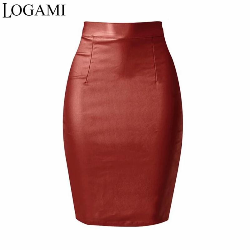 LOGAMI Leather Faux Pencil Skirt Ladies Sexy Midi Skirt Summer High Waist Slim Skirts Womens Saia De Couro 2017 Wine Red
LOGAMI Leather Faux Pencil Skirt Ladies Sexy Midi Skirt Summer High Waist Slim Skirts Womens Saia De Couro 2017 Wine Red