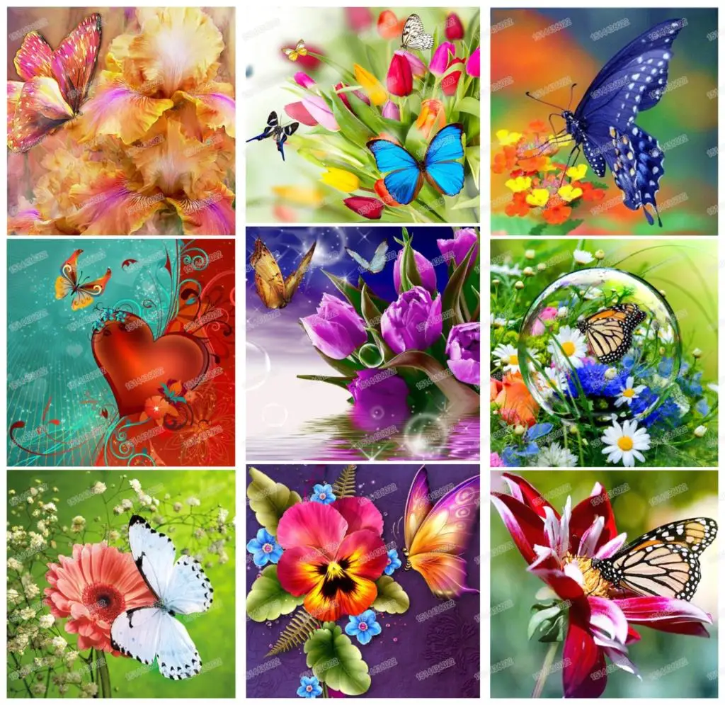 DIY Diamond Painting Butterfly & Flowers Cross Stitch Kits Full Diamond Crystal Diamond Embroidery Patterns Rhinestones
DIY Diamond Painting Butterfly & Flowers Cross Stitch Kits Full Diamond Crystal Diamond Embroidery Patterns Rhinestones