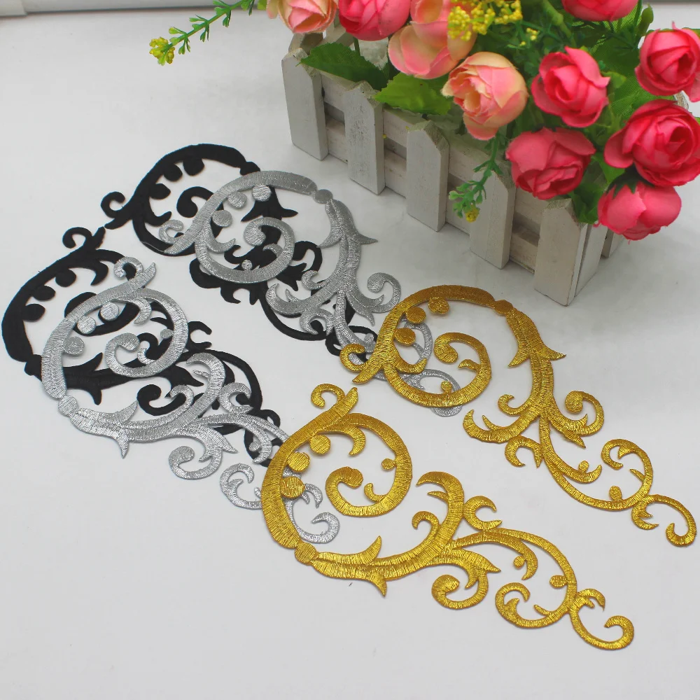 YACKALASI 3 Pairs/Lot Gold Embroidered Appliqued Lace Cosplay Costume Patches Gold And Silver Flower Iron on Venise Trims 16*9cm
YACKALASI 3 Pairs/Lot Gold Embroidered Appliqued Lace Cosplay Costume Patches Gold And Silver Flower Iron on Venise Trims 16*9cm