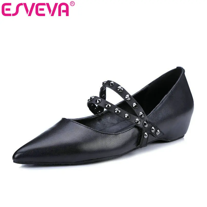 ESVEVA 2017 Pointed Toe Spring Autumn Shoes Party Leopard Low Heel Woman Pumps Rivets Genuine Leather Women Shoes Size 34-39
ESVEVA 2017 Pointed Toe Spring Autumn Shoes Party Leopard Low Heel Woman Pumps Rivets Genuine Leather Women Shoes Size 34-39