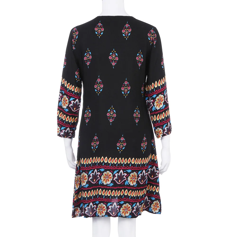 2017 New Women Print Long Sleeve Boho Dress Beach Evening Party Mini Dress Dropshipping L518 14 2017 New Women Print Long Sleeve Boho Dress Beach Evening Party Mini Dress Dropshipping L518 14