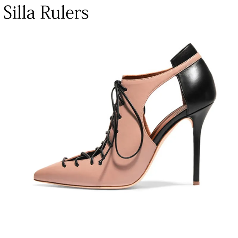 Silla Rulers Sexy leather cross lace up pointed toe high heel pumps women rome thin heel lady sandals Hollow out Single shoes
Silla Rulers Sexy leather cross lace up pointed toe high heel pumps women rome thin heel lady sandals Hollow out Single shoes