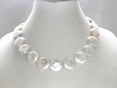 Free Shipping >> 18-20mm white coin shape GENU INE CULTURED keshi freshwater pearl necklace dt
Free Shipping >> 18-20mm white coin shape GENU INE CULTURED keshi freshwater pearl necklace dt
