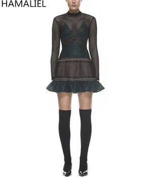 HAMALIEL 2018 Autumn Women Party Dress Self Portrait Runway Black Green Patchwork Long Sleeve Lace Hollow Out Mermaid Dresses
HAMALIEL 2018 Autumn Women Party Dress Self Portrait Runway Black Green Patchwork Long Sleeve Lace Hollow Out Mermaid Dresses