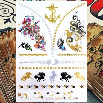 Nu-TATY 24 style Temporary Tattoo Body Art, Gold Anchors horse Designs, Flash Tattoo Sticker Waterproof 21*15cm
Nu-TATY 24 style Temporary Tattoo Body Art, Gold Anchors horse Designs, Flash Tattoo Sticker Waterproof 21*15cm