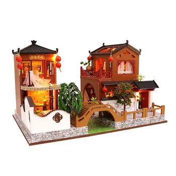 Miniature Chinese Ancient Town Model Dollhouse Furniture LED Lights Kit Wooden Puzzle Doll House Toy Kids Birthday Xmas Gift
Miniature Chinese Ancient Town Model Dollhouse Furniture LED Lights Kit Wooden Puzzle Doll House Toy Kids Birthday Xmas Gift