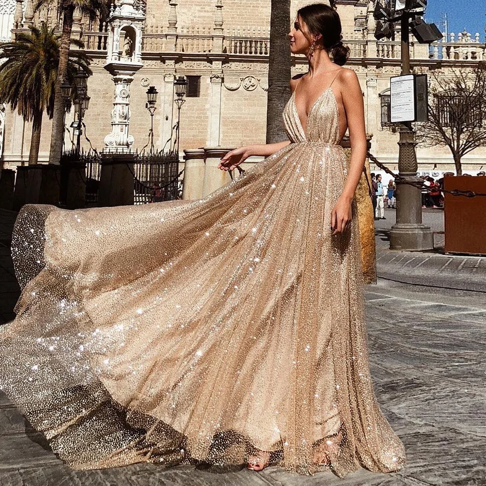 Romantic Starry Pleated Deep V Neck Sequin Cold Shoulder Spaghetti Strap Crisscross Strap Sleeveless Maxi Backless Party Dress
Romantic Starry Pleated Deep V Neck Sequin Cold Shoulder Spaghetti Strap Crisscross Strap Sleeveless Maxi Backless Party Dress