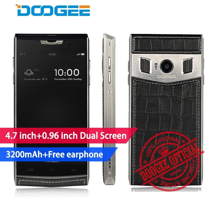 

Doogee T3 Smartphone HD 4.7 inch+0.96 inch DUAL Screen MTK6753 Octa Core 3GB+32GB 13MP 3200mAh Android 6.0 4G LTE mobile phones