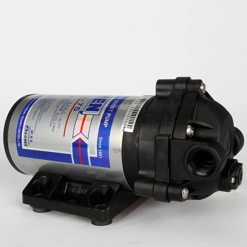 

75GPD self priming pump Pure water pump booster pump 24V RO membrane diaphragm booster pump high pressure 100-240V power adapter