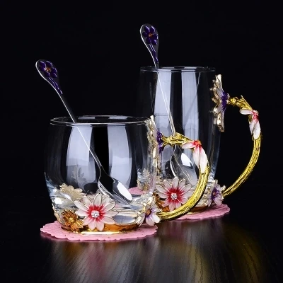 2 Patterns New Glass Enamel Tea Cup Coffee Mug Perfect Quality Birthday Gift Chrysanthemum Creative Cup Water Bottle With Spoon
2 Patterns New Glass Enamel Tea Cup Coffee Mug Perfect Quality Birthday Gift Chrysanthemum Creative Cup Water Bottle With Spoon