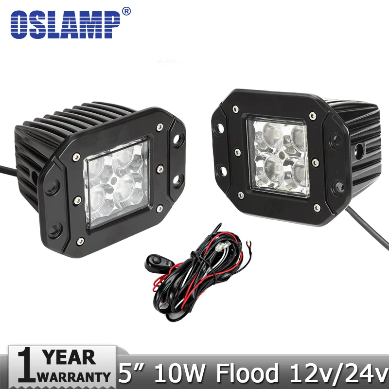 Oslamp 2x10W CREE Chips Flood Beam Led Work Light Flush Mount Led Driving Light for Jeep JD40/LC80 Offroad 4x4 4WD Truck 12V/24V Oslamp 2x10W CREE Chips Flood Beam Led Work Light Flush Mount Led Driving Light for Jeep JD40/LC80 Offroad 4x4 4WD Truck 12V/24V<br><br>Aliexpress