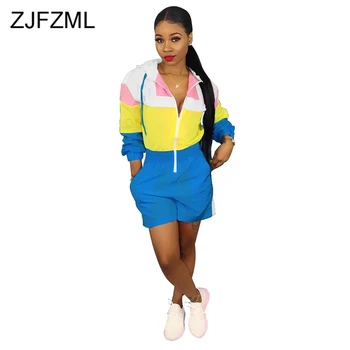 Plus Size Casual Rompers Women Jumpsuit Summer Contrast Color Full Sleeve Loose Bodysuit Streetwear Front Zipper Hooded Playsuit
Plus Size Casual Rompers Women Jumpsuit Summer Contrast Color Full Sleeve Loose Bodysuit Streetwear Front Zipper Hooded Playsuit