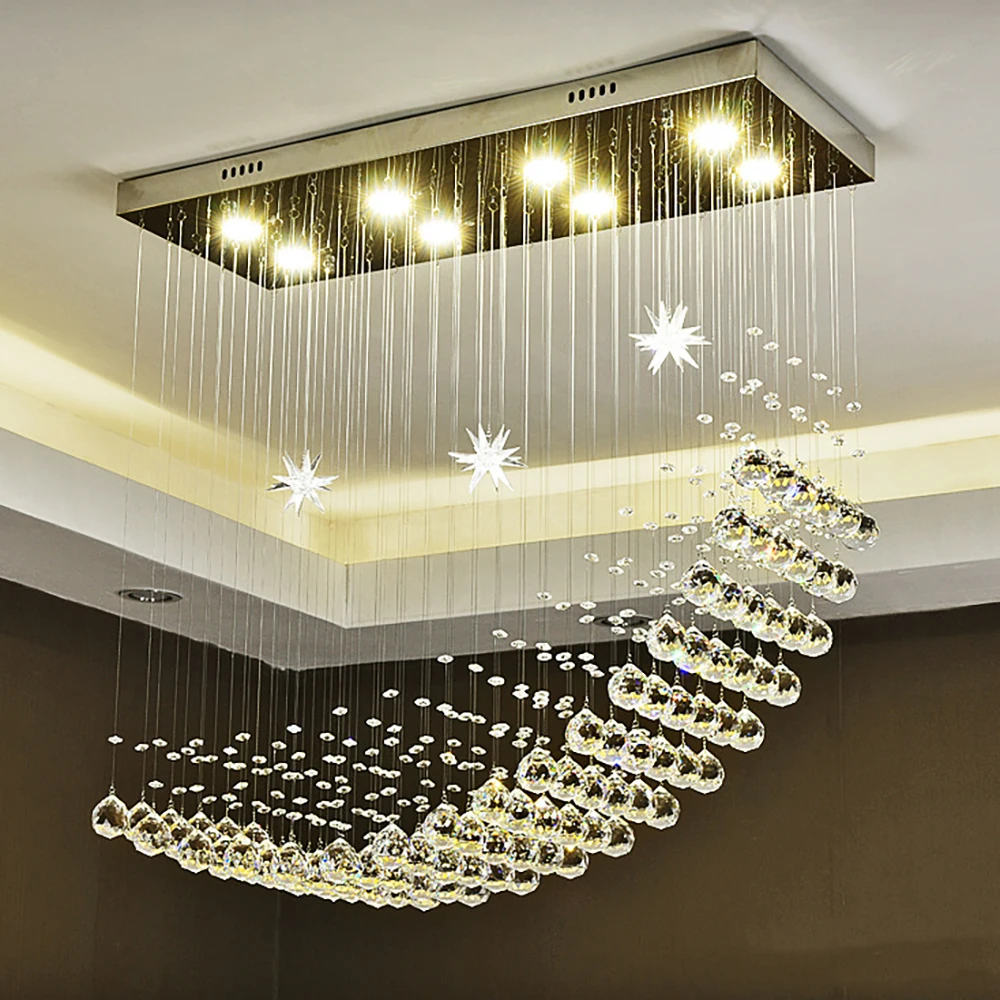 Rectangle modern fish line chandelier lighting dining living room LED string crystal light for bedroom kitchen island chandelier
Rectangle modern fish line chandelier lighting dining living room LED string crystal light for bedroom kitchen island chandelier