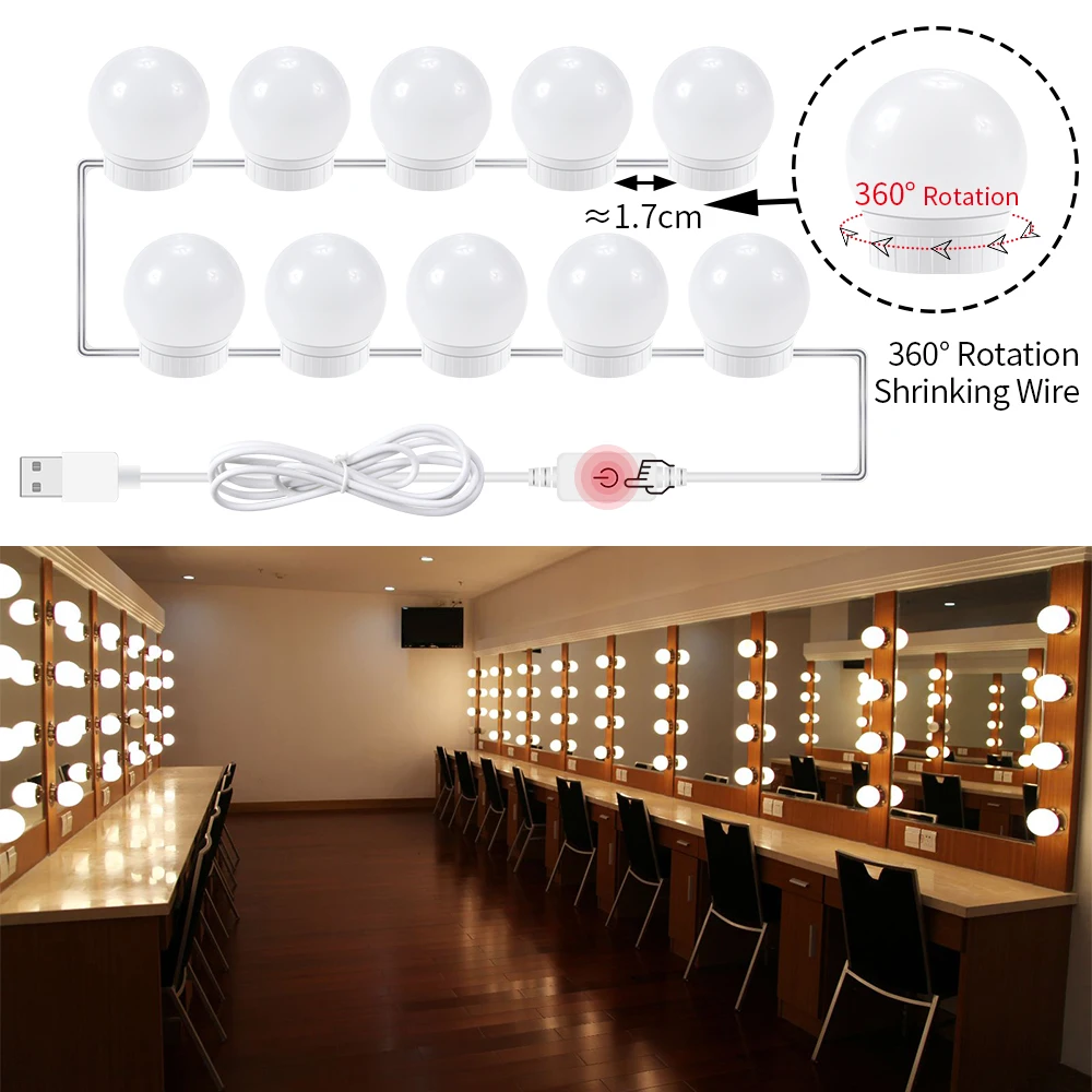 Vanity LED Lamp Hollywood Makeup Mirror Light 2 6 10 14 Bulbs Touch Switch Beauty Dressing Table Mirror Bulb Stepless Dimmable
Vanity LED Lamp Hollywood Makeup Mirror Light 2 6 10 14 Bulbs Touch Switch Beauty Dressing Table Mirror Bulb Stepless Dimmable