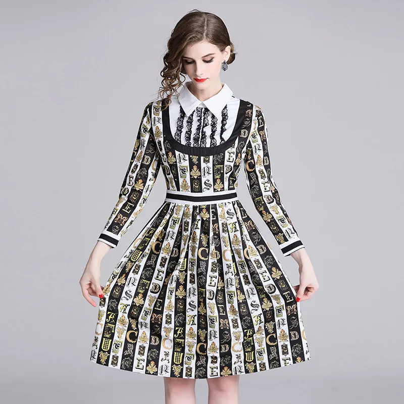 Striped Print Long Sleeve Tunic Pleated Midi Dress Women Elegant Vintage Sweet Office Party Fashion Beach Dress Lady Clothing
Striped Print Long Sleeve Tunic Pleated Midi Dress Women Elegant Vintage Sweet Office Party Fashion Beach Dress Lady Clothing