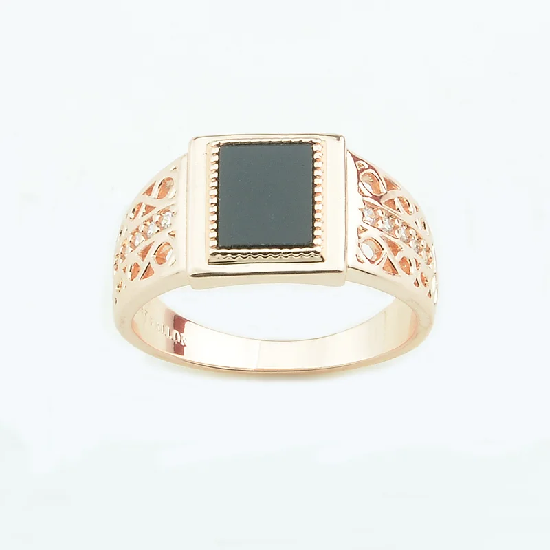 FJ 11mm Wide Men 585 Rose Gold Color Square W Crystal Rings Black Stone Wedding Rings Big Size
FJ 11mm Wide Men 585 Rose Gold Color Square W Crystal Rings Black Stone Wedding Rings Big Size