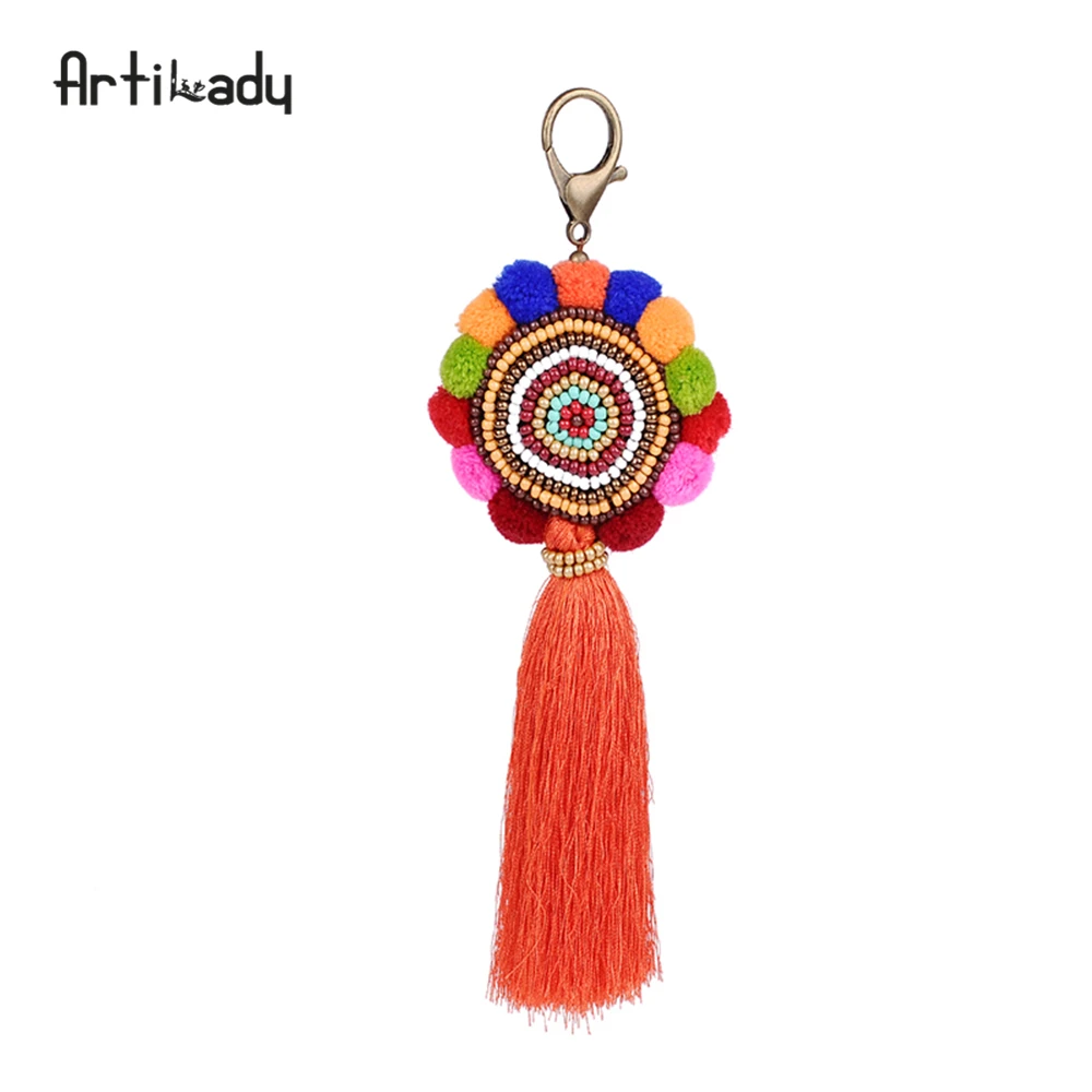 Artilady bohemia pom tassel keychain bag charm women's boho jewelry keyholder keyring for women party gift
Artilady bohemia pom tassel keychain bag charm women's boho jewelry keyholder keyring for women party gift