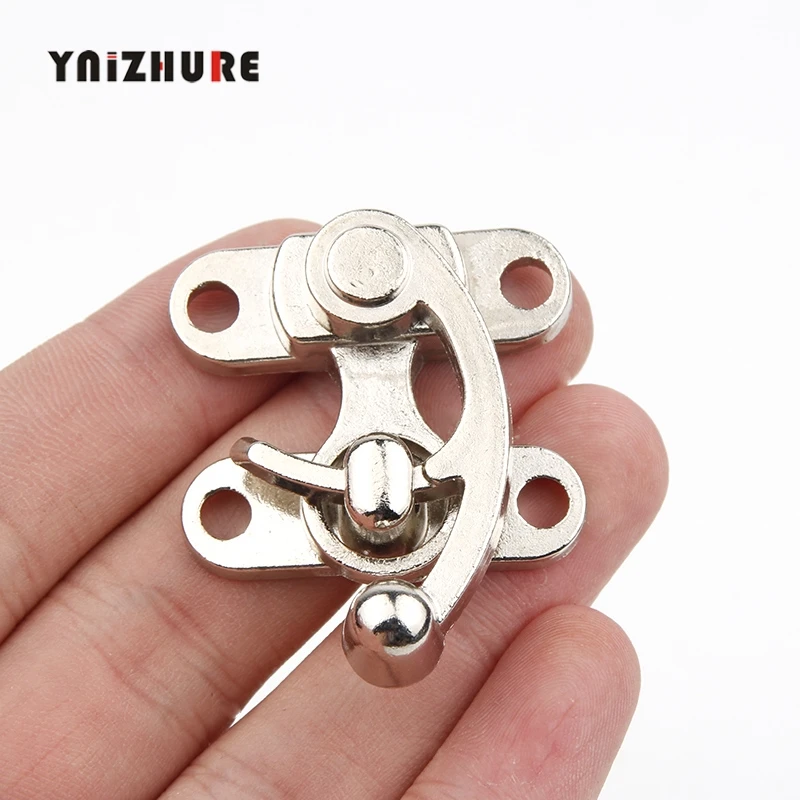 

10PCS 38*45mm Metal Vintage Hardware Hasps Decorative Jewelry Gift Wine Wooden Box Hasp Antique Suitcase Latch Hook With Screws