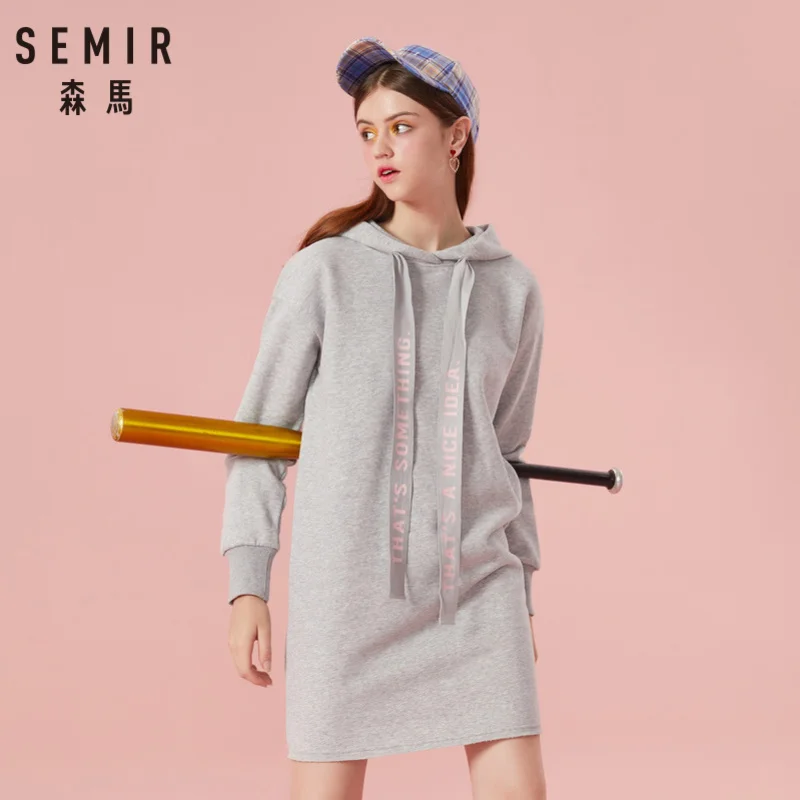 SEMIR Women Cotton Hooded Sweatshirt Dress Dropped Shoulder Sports Sweatshirt Dress with Lined Drawstring Hood Ribbing at Cuff
SEMIR Women Cotton Hooded Sweatshirt Dress Dropped Shoulder Sports Sweatshirt Dress with Lined Drawstring Hood Ribbing at Cuff