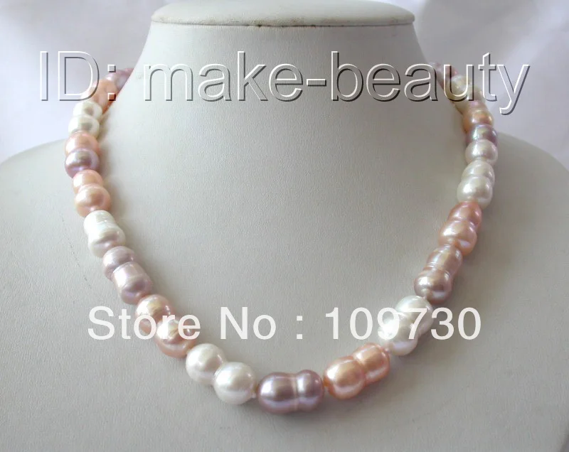 Jewelry 00563 stunning big 18mm baroque white pink lavender freshwater pearl necklace 
Jewelry 00563 stunning big 18mm baroque white pink lavender freshwater pearl necklace