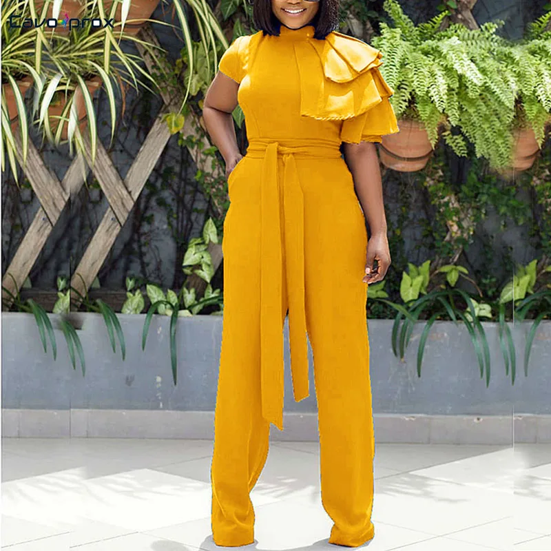 Women Ruffles Sleeve Wrap Belt Wide Leg Bodycon Jumpsuits Casual Solid Fashion New Trends Slim Fit Elegant Jumpsuits
Women Ruffles Sleeve Wrap Belt Wide Leg Bodycon Jumpsuits Casual Solid Fashion New Trends Slim Fit Elegant Jumpsuits