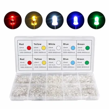 1000pcs 3mm Light Emitting Diode LED Lamp Assorted Kit White Red Yellow Green Blue Lights Round Head and Clear Len Bulbs ST137
1000pcs 3mm Light Emitting Diode LED Lamp Assorted Kit White Red Yellow Green Blue Lights Round Head and Clear Len Bulbs ST137