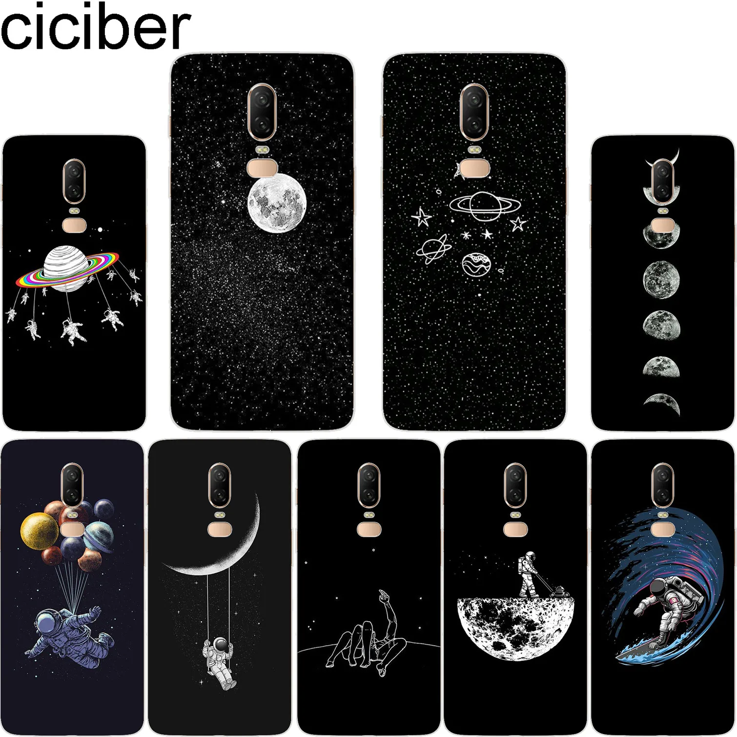 ciciber Astronaut For Oneplus 6 6T 5 5T Soft Silicone Cover Clear TPU For 1+ 6 1+5 T Phone Cases Fundas Coque Starry sky Moon
ciciber Astronaut For Oneplus 6 6T 5 5T Soft Silicone Cover Clear TPU For 1+ 6 1+5 T Phone Cases Fundas Coque Starry sky Moon