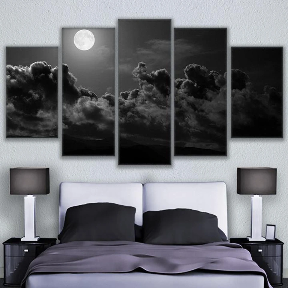 Canvas Painting Wall Art Abstract Poster Frame 5 Pieces Look Up Moon Is Round Cloud Night Pictures Living Room Home Decor PENGDA
Canvas Painting Wall Art Abstract Poster Frame 5 Pieces Look Up Moon Is Round Cloud Night Pictures Living Room Home Decor PENGDA