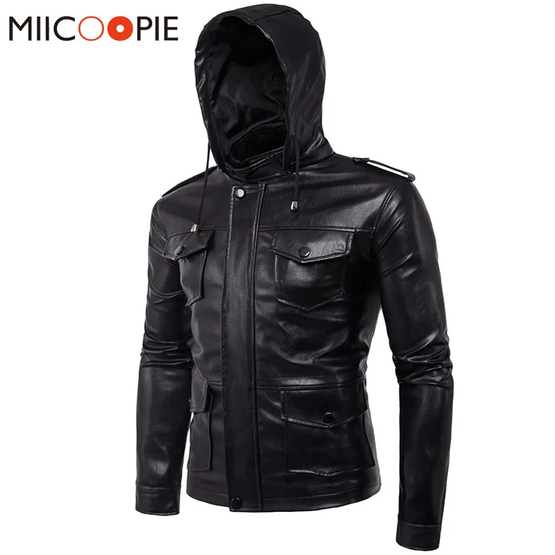 Brand Leather Bomber Jacket Men Classic Style Motorcycling PU Leather Jackets Long Sleeve Zipper Hooded Jacket Casaco Masculino
Brand Leather Bomber Jacket Men Classic Style Motorcycling PU Leather Jackets Long Sleeve Zipper Hooded Jacket Casaco Masculino