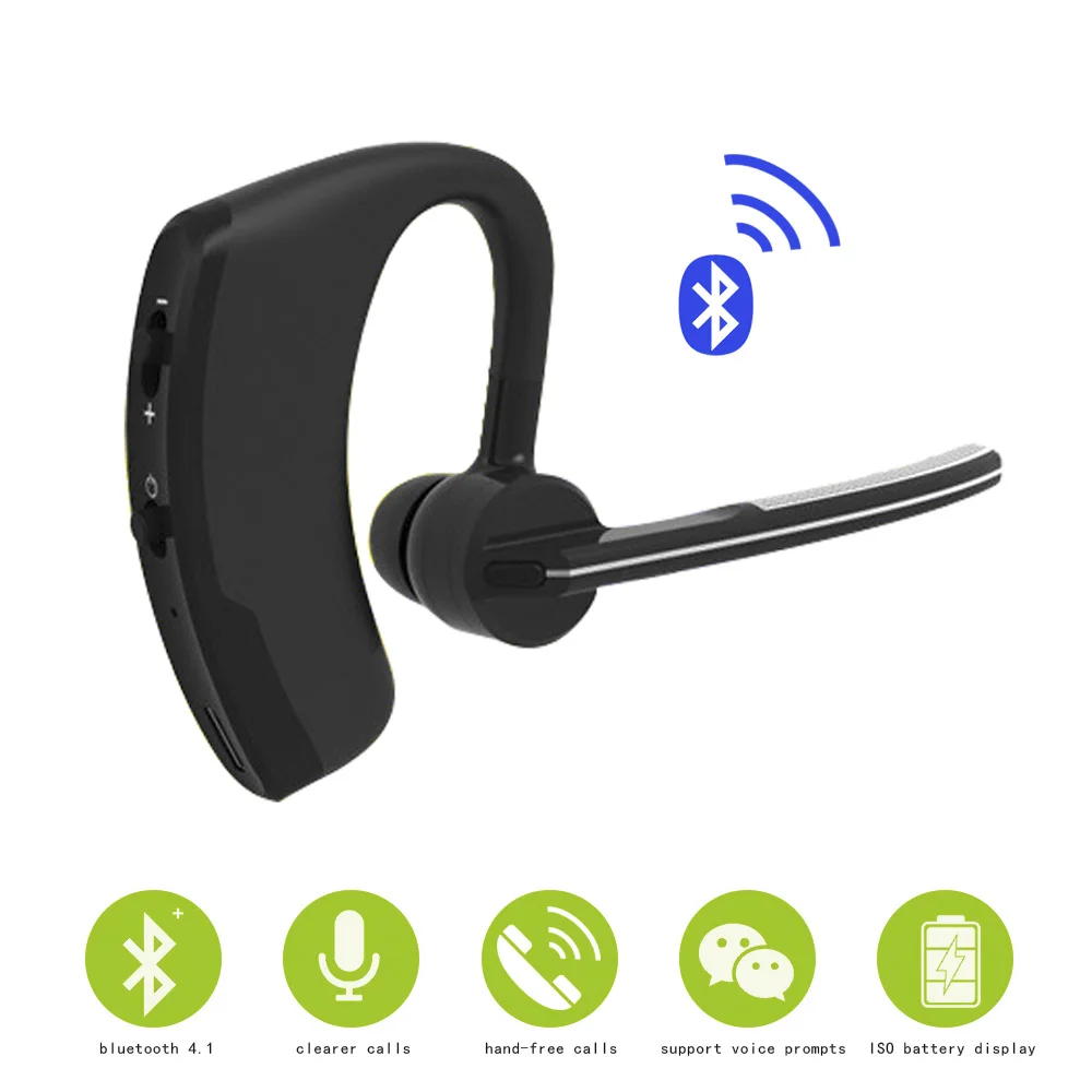 Беспроводная Bluetooth гарнитура свободные руки наушники с микрофоном голосовые для