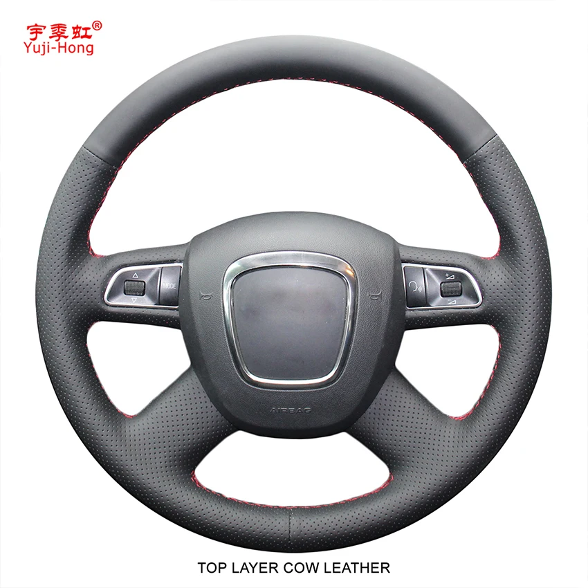 PONSY Top Layer Genuine Cow Leather Car Steering Wheel Covers Case for Audi A4 B7 B8 A6 C6 A8 2009 Q7 Q5 (2008-2012) Black
PONSY Top Layer Genuine Cow Leather Car Steering Wheel Covers Case for Audi A4 B7 B8 A6 C6 A8 2009 Q7 Q5 (2008-2012) Black