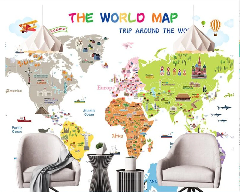 beibehang Custom Large Photo Mural Wallpaper Cartoon World Map Sofa Background Wall wallpaper for walls 3 d 3d wallpaper
beibehang Custom Large Photo Mural Wallpaper Cartoon World Map Sofa Background Wall wallpaper for walls 3 d 3d wallpaper