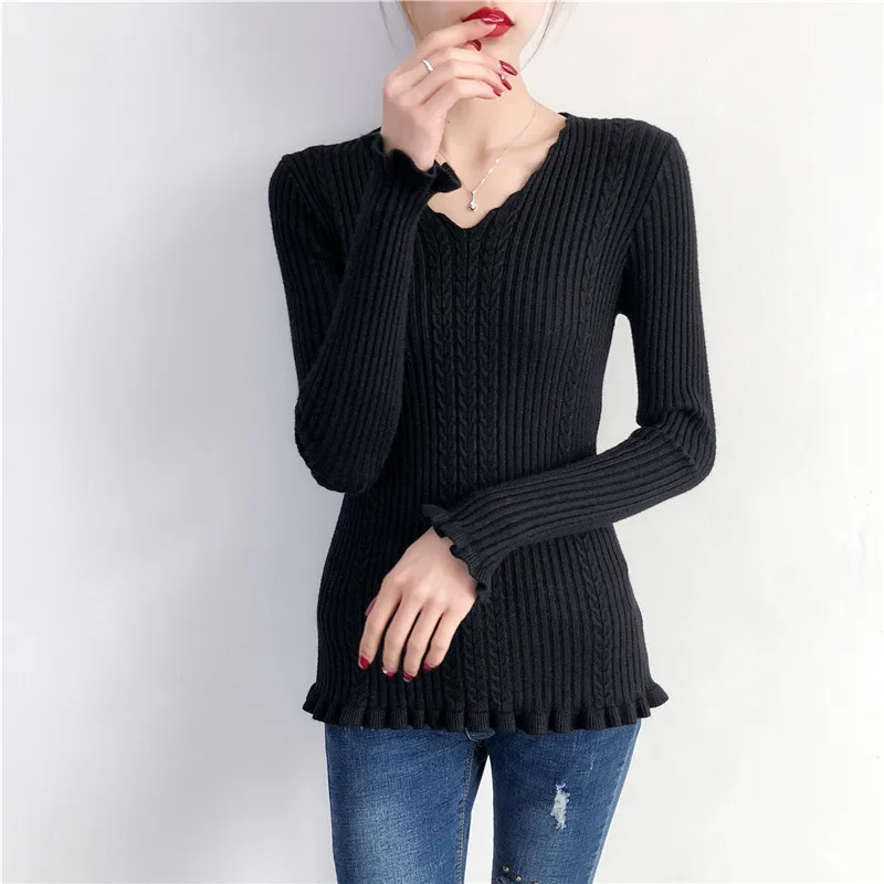2018 Autumn Winter Knitted Women Sweaters and Pullovers V Neck Long Sleeve Solid Slim Women Tops Femme NS4074
2018 Autumn Winter Knitted Women Sweaters and Pullovers V Neck Long Sleeve Solid Slim Women Tops Femme NS4074