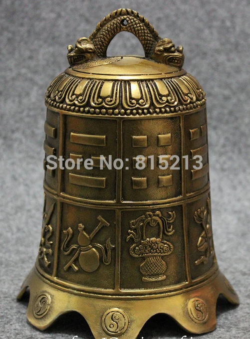 bi001187 Chinese Brass Buddhism Dragon Head Diagrams Statue 8 Auspicious Symbol Bell
bi001187 Chinese Brass Buddhism Dragon Head Diagrams Statue 8 Auspicious Symbol Bell