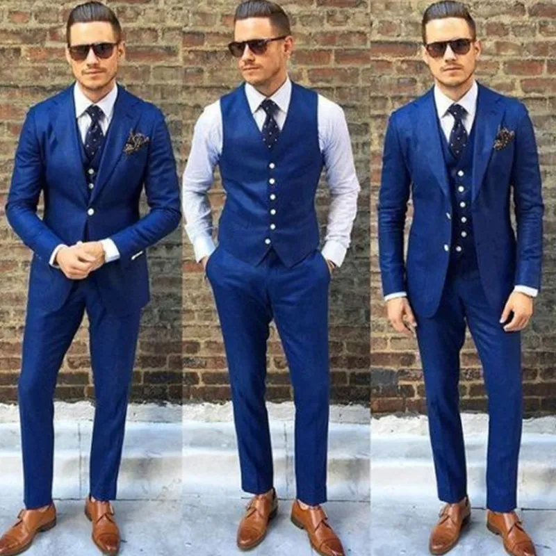 New Custom Made Men's Tailored Navy Blue 3 Piece Slim Fit Regular Formal Business Wedding Suit (jacket+vest+pants) D598
New Custom Made Men's Tailored Navy Blue 3 Piece Slim Fit Regular Formal Business Wedding Suit (jacket+vest+pants) D598