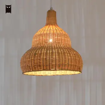 Delicate Bamboo Wicker Rattan Gourd Pendant Light Fixture Craft Nordic Asian Country Hanging Ceiling Lamp Designer Bulb Hallway
Delicate Bamboo Wicker Rattan Gourd Pendant Light Fixture Craft Nordic Asian Country Hanging Ceiling Lamp Designer Bulb Hallway