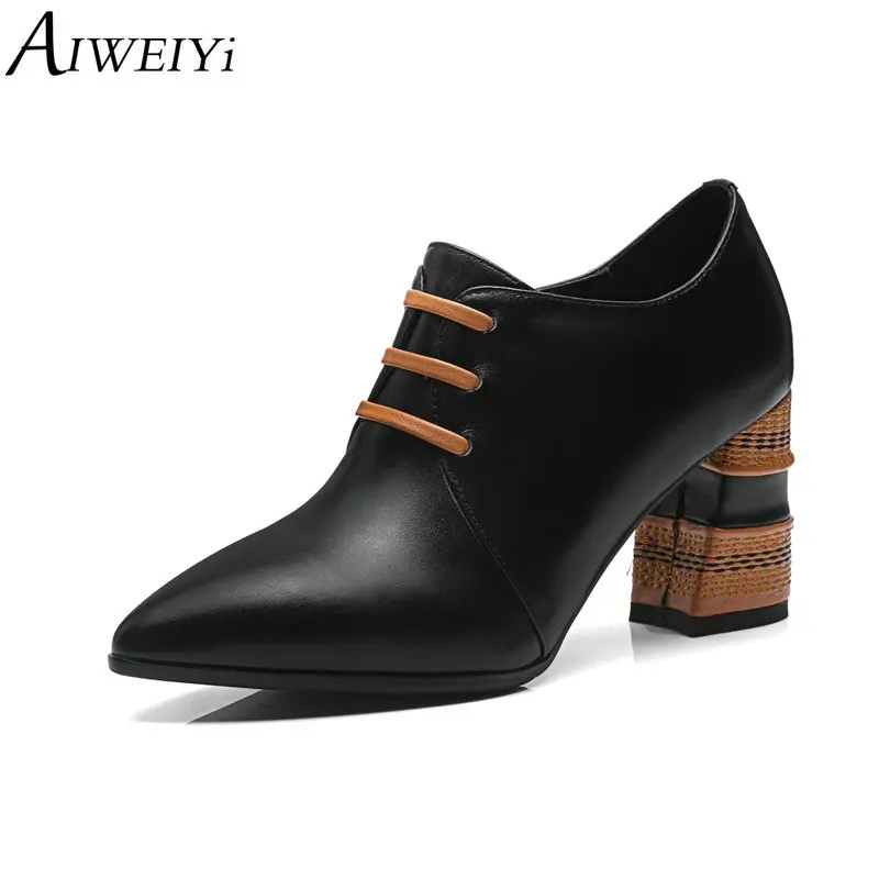 AIWEIYi Genuine Leather Shoes Woman Thick High Heels Platform Pumps Zip Pointed toe Shoes High Heeled Shoes
AIWEIYi Genuine Leather Shoes Woman Thick High Heels Platform Pumps Zip Pointed toe Shoes High Heeled Shoes