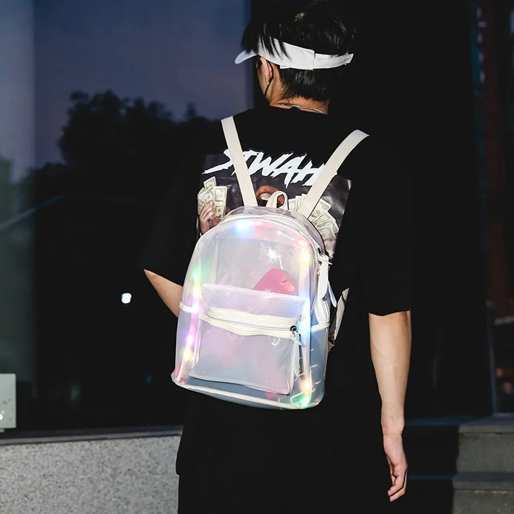 ISHOWTIENDA Glitter Jelly Women's Bag Lantern LED Light Transparent Backpack Electronic Bag mochila feminina
ISHOWTIENDA Glitter Jelly Women's Bag Lantern LED Light Transparent Backpack Electronic Bag mochila feminina