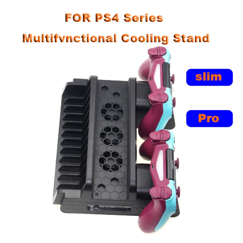 PS4/PS4 Slim/PS4 PRO Vertical Stand with Cooling Fan Cooler Dual Controller Charger Charging Station for SONY Playstation 4
PS4/PS4 Slim/PS4 PRO Vertical Stand with Cooling Fan Cooler Dual Controller Charger Charging Station for SONY Playstation 4