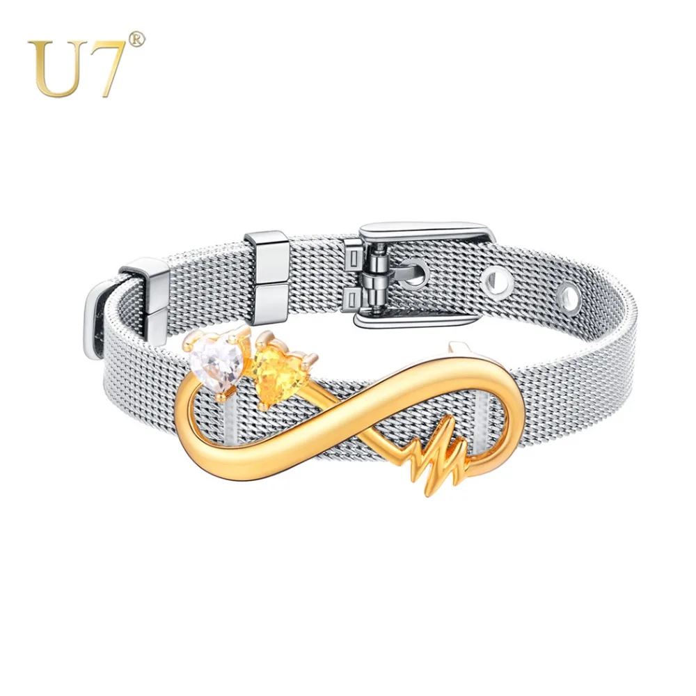U7 Personalized Women Infinity Birthstone Bracelet Custom Name Cubic Zirconia Charm Bracelets Adjustable Mother Day Gift H1081
U7 Personalized Women Infinity Birthstone Bracelet Custom Name Cubic Zirconia Charm Bracelets Adjustable Mother Day Gift H1081